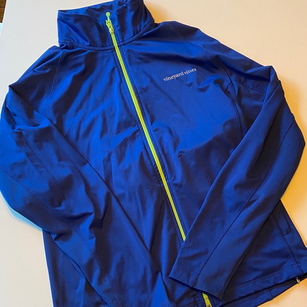Vineyard Vines Royal Blue Jacket with Lime Zipper